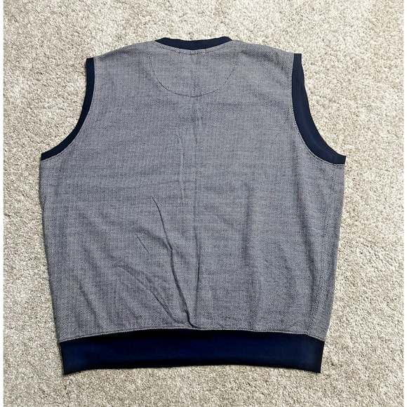 Polo Golf Ralph Lauren Men’s XL Sweater Vest Black White Herringbone V-Neck Logo - Picture 7 of 7